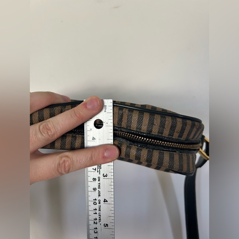 Vintage Fendi Crossbody Bag Striped canvas with leather crossbody strap - Picture 16 of 16